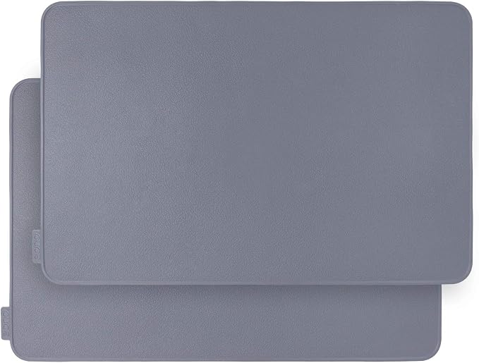 Kamehame Silicone Placemats, Placemats for Dining Table Set of 2 Non Slip Heat Resistant Table Mats 17.5 x 11.4 inch with Raised Edges