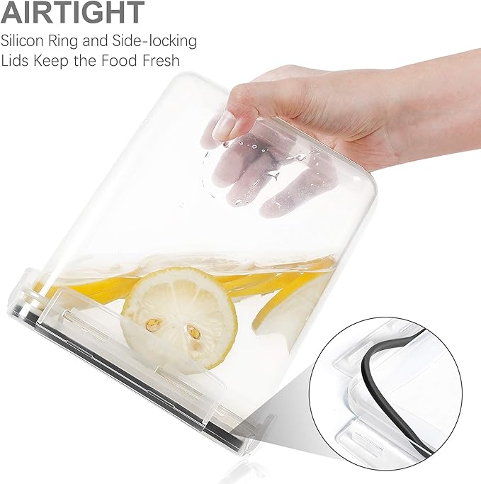 PANTRYSTAR Airtight Food Storage Containers with Lids, 7 PCS | Airtight BPA-Free Food Containers, Fresh Pantry Storage, Pasta Flour & Sugar Organization, Secure Lids, Kitchen Organization