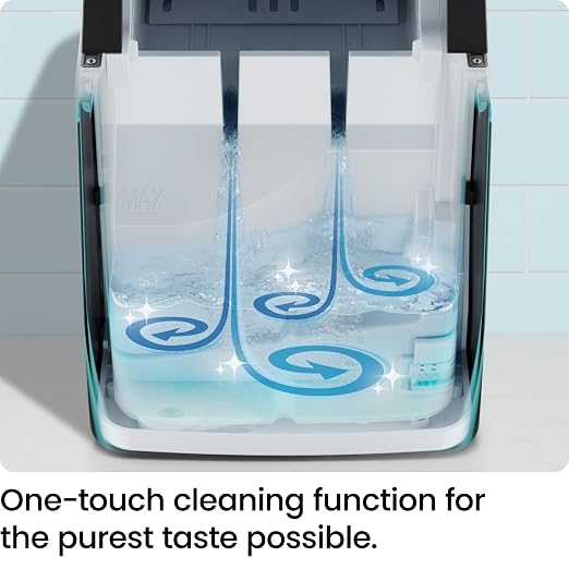Iceman Pebble Ice Machine, Countertop Nugget Ice Maker Produces Chewable Pellet Ice in 20 Minutes, Makes 33lbs/Day, with One-Touch Cleaning Function and Ice Scoop/Basket Included – Stainless Steel