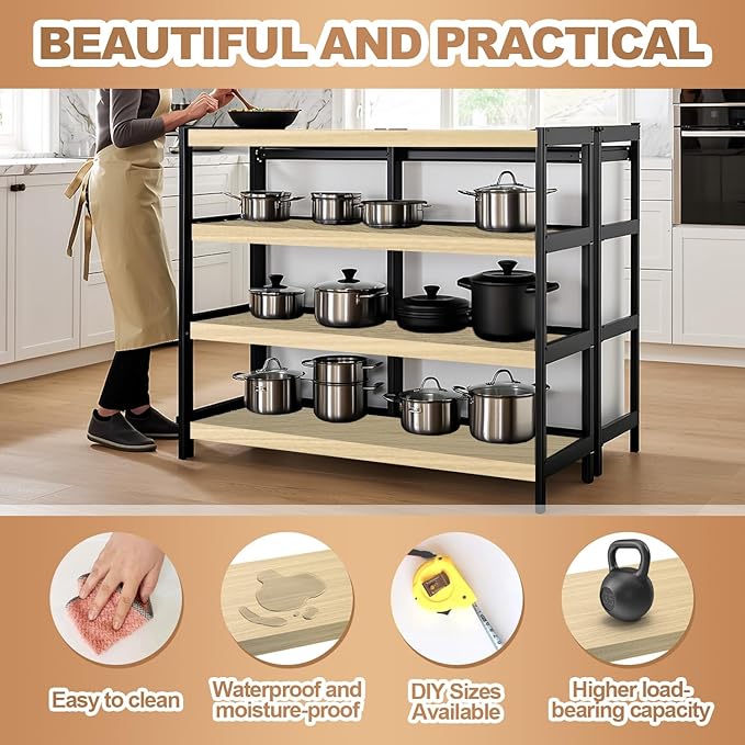 5 Pcs Wire Rack Covers 35x12x3 inch PVC Pantry Shelf Cover 0.31 inch Thick Removable Closet Wire Rack Shelf Covers,Decoration Kitchen Bathroom Office Shelving (Wood Color,35x12x3 inch)