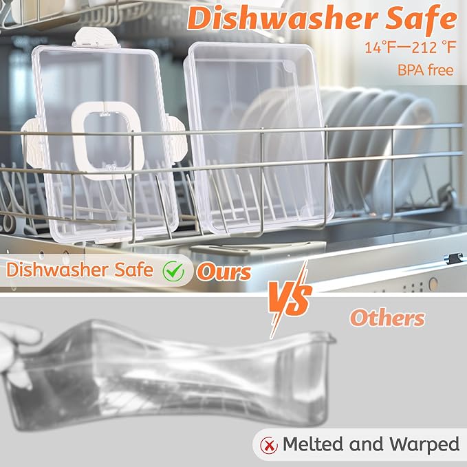 Snackle Box Container Dishwasher Safe Divided Serving Tray with Lid Handle | Charcuterie Board for Portable Snack Platters, Clear Organizer for Fruits Snacks, Perfect for Road Travel