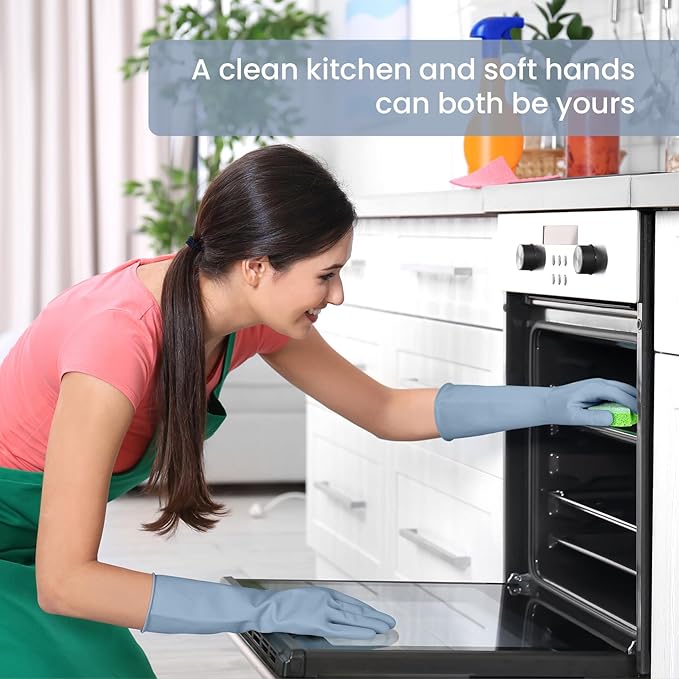 SIFANGKE Rubber Cleaning Gloves for Dishwashing, 12 Pairs Reusable Kitchen Gloves for Washing Dishes and Household Cleaning