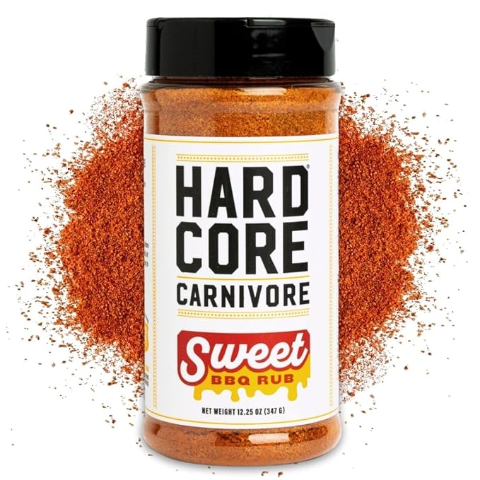 Hardcore Carnivore Sweet BBQ Rub for Pork, Ribs & Chicken, 12.25oz | Sweet and Savory BBQ Rub Perfect for Ribs, Pulled Pork and Chicken. MSG-Free & Gluten Free