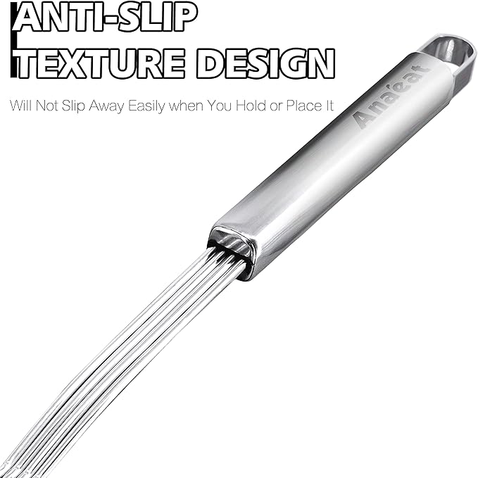 Anaeat Stainless Steel Spider Strainer Skimmer - Solid Kitchen Strainer Ladle with Long Handle for Cooking and Frying, Reinforced Double Coil Slotted Spoons for Pasta, Noodle, Spaghetti (5.5 Inch)
