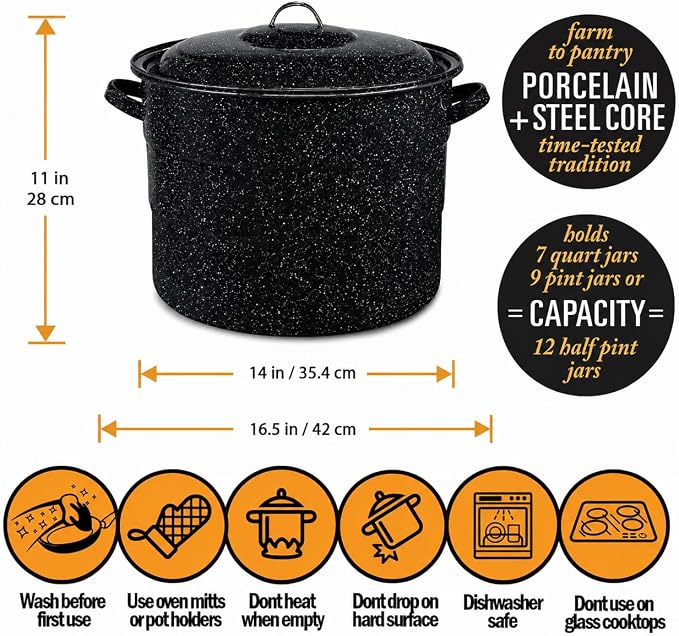 Canning Supplies-24 Qt. Water Bath Canning Pot with Rack & Lid -Starter Kits Set for Beginners - Stainless Steel Water Bath Canner Kit & Rack-Rack, XL Ladle, Measuring Cups, Kitchen Funnel by Supa Ant