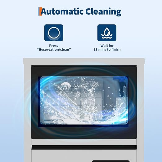 Commercial Ice Maker Machine 120lbs/24h, 36lbs Storage Capacity,Dual Water Inlet Mode,Built-in/Freestanding/Under Counter Ice Maker with Self-Cleaning, ETL Certified for Home Bar Restaurant