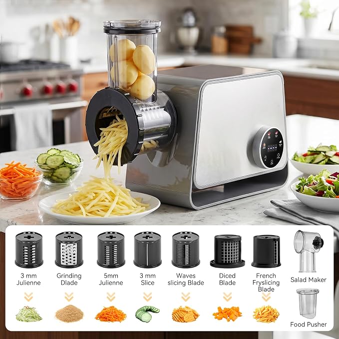 Electric Meat Grinder 1200W Max with Touch Color Screen, Vegetable Cutter,Reverse, and Multi-Function for Meat Grinding, Bone Grinding, Sausage & Meatball Making for Home