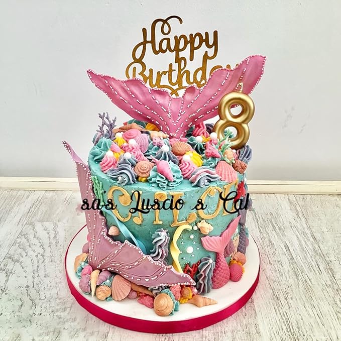 5 PCS Marine Theme Fondant Silicone Mold Seaweed Sea Fish Coral Sea Turtle Shape DIY Handmade Baking Tools, For Theme Cake Cookie Chocolate Candy Decoration Fondant Polymer Clay