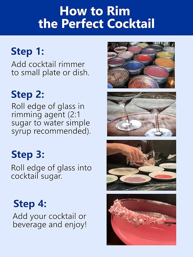Snowy River Blue Dream, Cocktail & Margarita Sugar Rimmer - Vibrant Naturally Colored Sugar for Cocktail Rimming, Baking & Decorating, Medium Crystal - 3oz