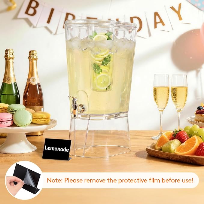 Lifewit 3 Gallon Drink Dispenser for Parties, Large Plastic Beverage Container with Fruit Infuser & Leak-Proof Spigot, BPA Free Water Pitcher for Juice/Tea/Lemonade - Ideal for Bar & Outdoor, 2 Pcs