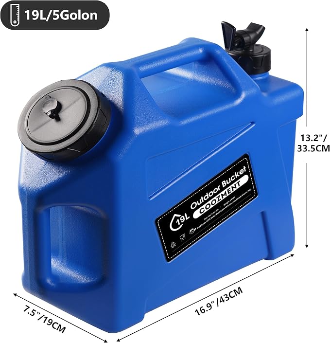 COOZMENT 3.2 Gallon/5 Gallon Water Containers with Spigot, BPA Free Water Jug, Military Green Water Tank, Multifunction Water Storage Containers for Camping Outdoor Hiking,Emergency Storage