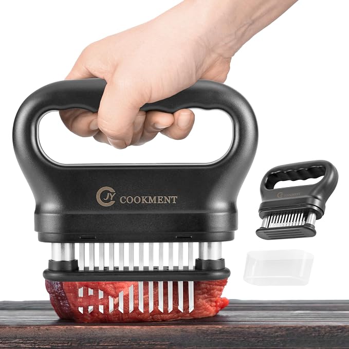 Meat Tenderizer Tool with 48 Stainless Steel Ultra Sharp Needle Blades, Kitchen Cooking Tool Best For Tenderizing, BBQ, Marinade