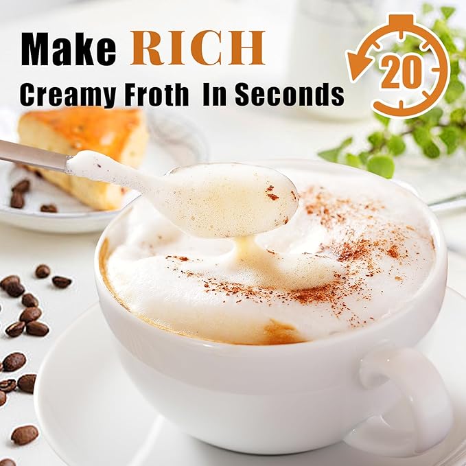 Nahida Rechargeable Milk Frother Wand for Coffee Include Stand - Turquoise