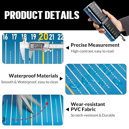 THKFISH 53in Portable Waterproof Fishing Ruler with Measuring Board | Folding Fish Ruler, Roll Up Fish Measuring Tape for Boat, Kayak, Coolers, Yacht and Workbench 53 *7.5"-1pcs/59 * 3.15"-2pcs