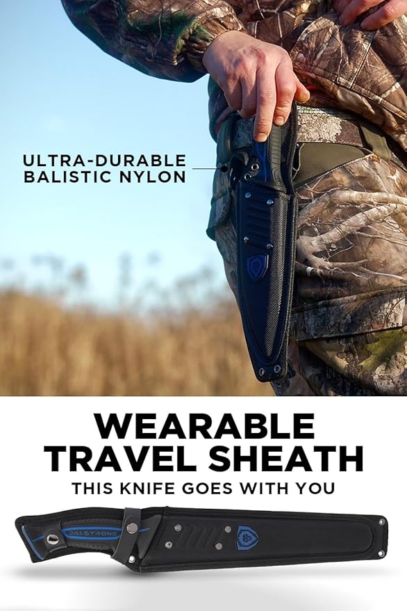 Dalstrong Slicing Knife 12”-Night Shark Series High Carbon Steel-Titanium Coated Blade - Filet Knife for Fish, Cheese, Bread- Polypropylene Handle Professional-w/Sheath-NSF Certified