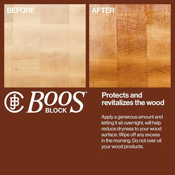 John Boos All-Natural Mystery Oil, Large Revitalizing Wood Conditioner, 128 oz - Food-Grade Mineral Oil for Butcher Blocks, Cutting Boards, Countertops and Wooden Culinary Utensils | Food-grade formula for butcher blocks, cutting boards, countertops an...