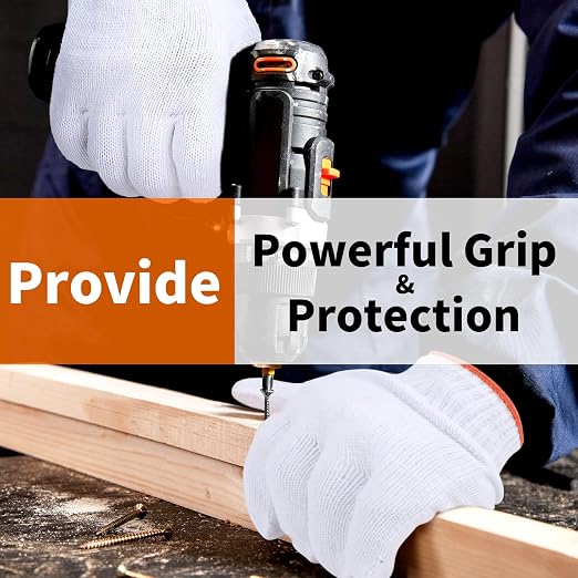 12 Pairs Grill Gloves Field Dressing Gloves for BBQ, Grilling, Oven, Heat Resistant, Mechanics, Welding, Gardening Safty Work Gloves Bulk, Large, Men Women