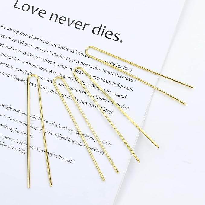 Lawie 30 Pack 4 Inch Silver Gold U Shaped Hair Pins Metal Hair Sticks Chopstick Hair Fork Long Straight Picks Pins Rod Hairpins Hair Shawl Pin Bun Twist Hair Clips Arts and Crafts DIY Accessories