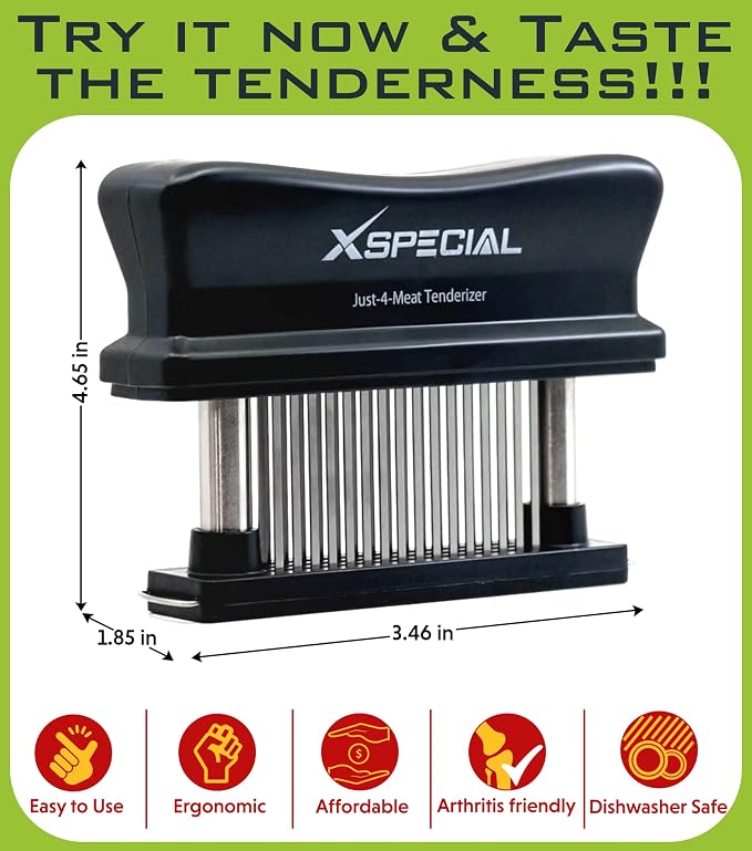 48-Blade Meat Tenderizer Tool – Stainless Steel, Detachable Design | Ultra-Sharp Needle Design Tenderizes Any Cut in Seconds – Rust-Resistant & Built to Last
