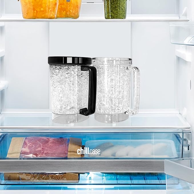 16 oz Double Wall Gel Freezer Mugs, 2 Pack | Reusable gel freezer mugs help keep cold drinks chilled longer.