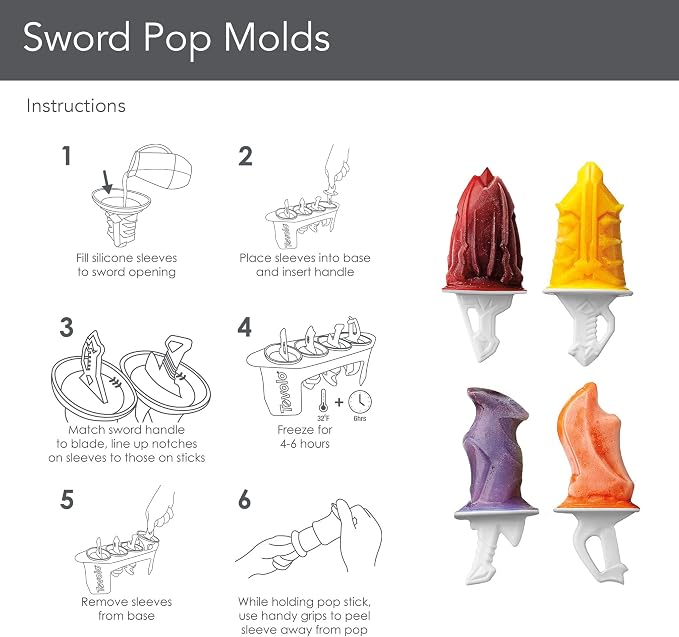 Tovolo, Freezer Pop Molds Sword Set of 4