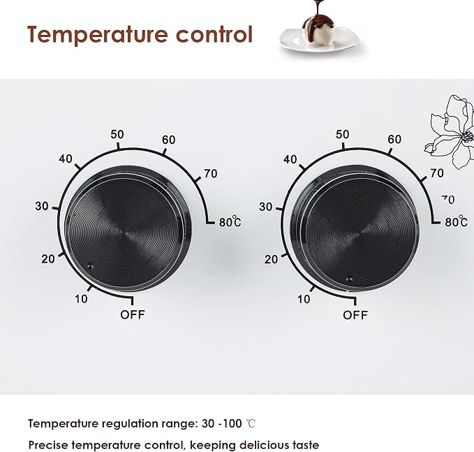 NEWTRY 200W Chocolate Tempering Machine w/2 Tanks Professional Commercia Chocolate Melter for Home, Restaurant Cocoa Butter Substitute Only for Melting Butter, Handmade Soap, Beauty Wax etc