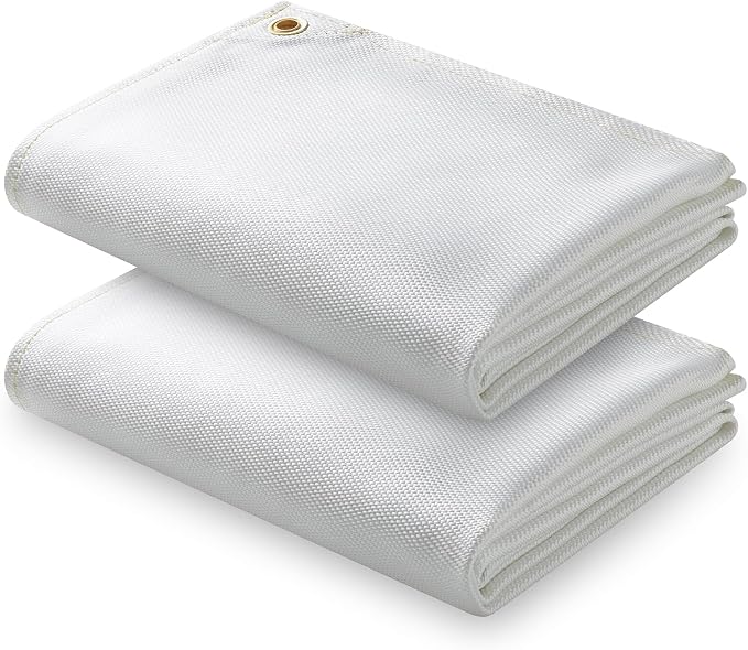 FLASLD 2Pack Heavy-Duty Fiberglass Fire Retardant Blanket, 48 x 70 inch Welding Fireproof Thermal Resistant Insulation