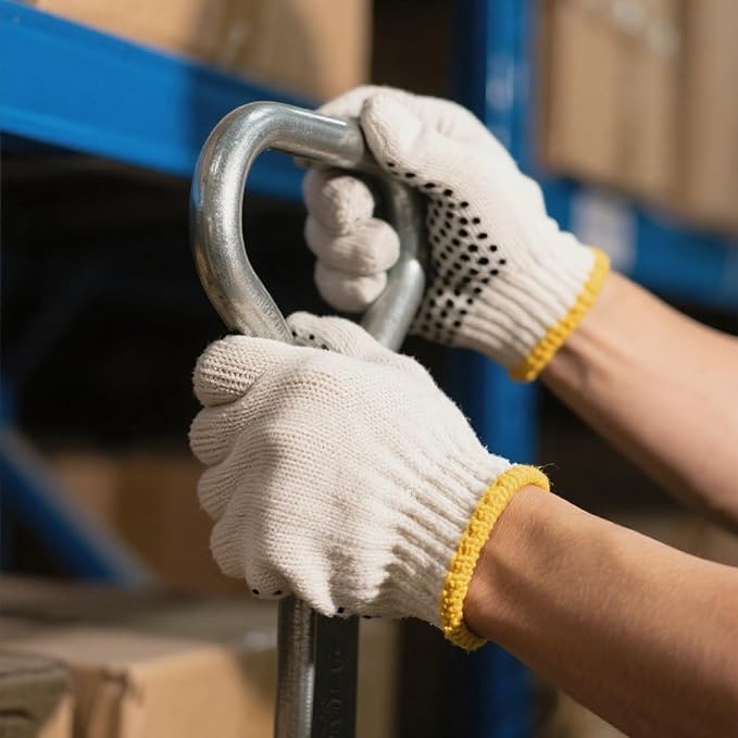 Unisex white cotton polyester knittedsafety gloves,suitable for gardening,warehouse,cooking work-12/36/240 pairs