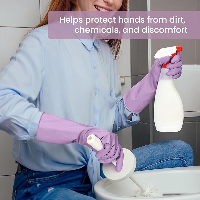 SIFANGKE Rubber Cleaning Gloves for Dishwashing, 12 Pairs Reusable Kitchen Gloves for Washing Dishes and Household Cleaning