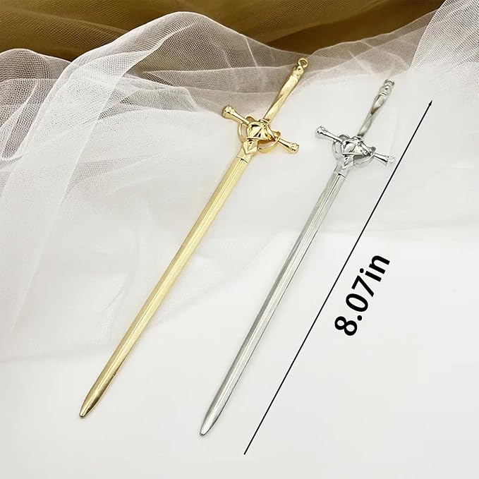 6PCS Hair Sticks for Buns,Hair Chopsticks,Sword Hair Pin,for Vintage Hair,Renaissance Chinese Hair Accessories,Metal Sword Hair Pins,Ancient Style Sword Hair Chopstick LINYUEARUI