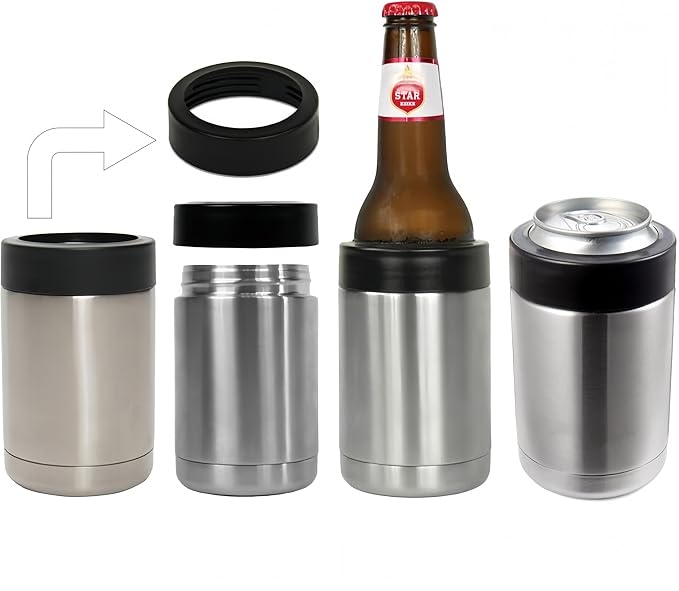 12 oz Tumbler, Double Wall Stainless Steel Insulated Can Cooler, Beer Bottle Holder