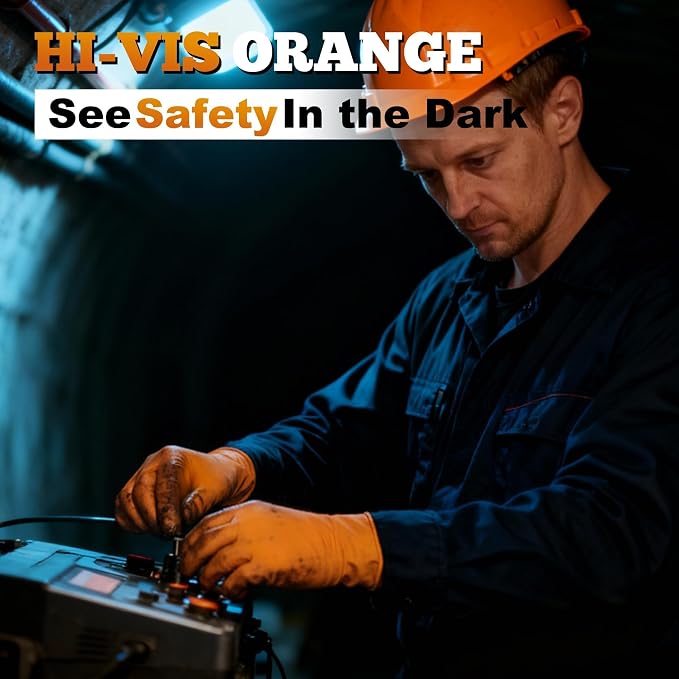 TitanFlex Heavy Duty Industrial Orange Nitrile Gloves, 8-mil, Gloves Disposable Latex Free with Raised Diamond Texture Grip, Powder Free, Rubber Glove, Mechanic Gloves,50-ct Box (XXL)