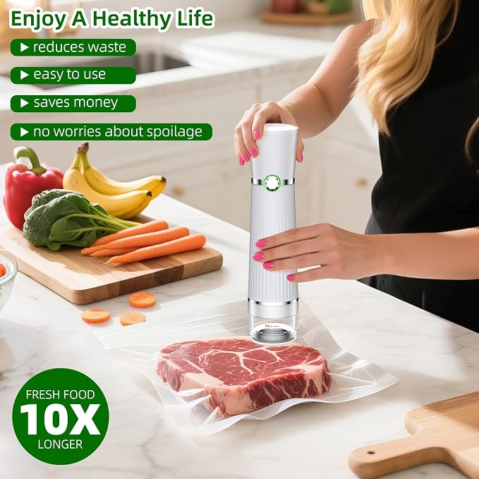 30-Piece Pack of Vacuum Sealer Bags with Air Valves (Food Grade) Reusable Vacuum Sealer Bags for Food (10 Large + 10 Medium + 10 Small) BPA-Free–Odor-Resistant