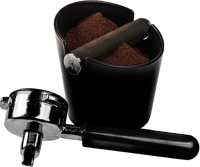 HOMEE Coffee Knock Box, 4.8in Barista Style with Removable Metal Bar | Espresso Grounds Knock Box with Removable Heavy-Duty Metal Knock Bar Shock Absorbent Durable Non-Slip Base Easy to Clean