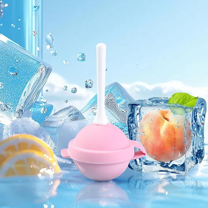 4PC Silicone Lollipop Ice Cream Maker, Reusable Homemade Popsicle Molds, Colorful DIY Lollipop Ice Cream Mold, Funny Silicone Popsicle Molds for Juice Yogurt Frozen Treats, Summer Party (Pink)