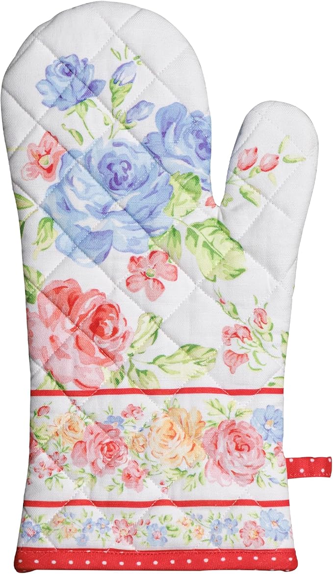 Maison d'Hermine Oven Gloves 100% Cotton Oven Mitt (7" x 13", Pack of 1) | With Loop Heat Resistant BBQ Cooking Gloves Baking Grilling Kitchen Handling Hot Pans Spring Summer - Vintage Floral