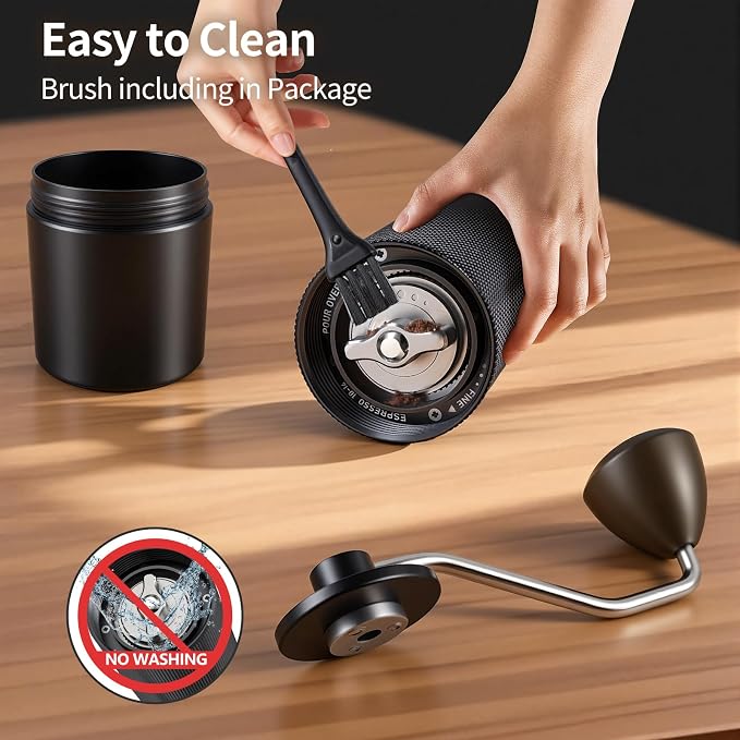 Manual Coffee Grinder, Portable Hand Coffee Mill - 25g Capacity | CNC Stainless Steel Conical Burr, Internal Adjustable Setting, For Espresso Pour Over French Press Travel Camping Office Home