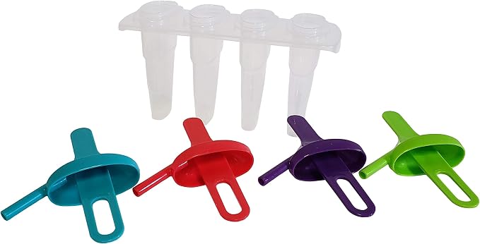 Popsicle Molds Ice Pop Maker with Straw – 4 Large BPA Free Popsicle Mold Set, Reusable Freezer Pop Maker for Juice Yogurt Fruit