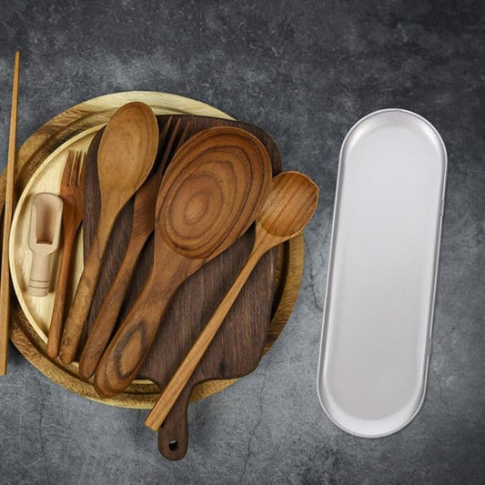 Metal Cutlery Box Travel Tableware Box Portable Silverware Storage Case Chopsticks Spoon Fork Utensils Storage