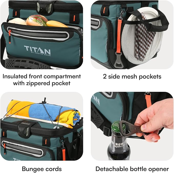 Titan by Arctic Zone Deep Freeze Cooler - Zipperless Hardbody Cooler - Deep Freeze Insulation, HardBody Liner, and SmartShelf