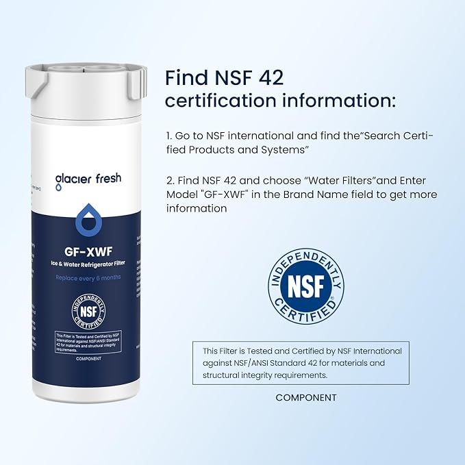 GLACIER FRESH XWF Replacement for GE XWF Refrigerator Water Filter 4 Pack