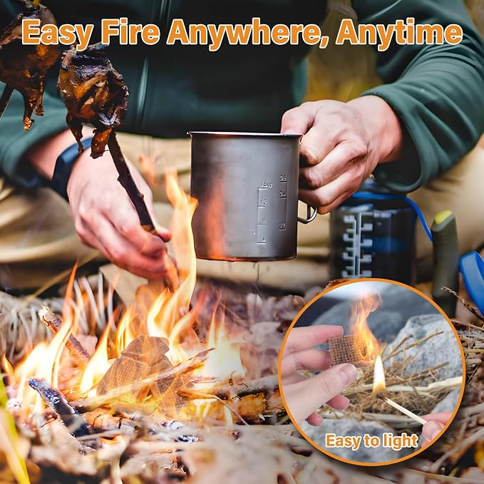 HGD Larger 32pcs Fire Starter, Natural Fire Starters for BBQ, Campfire, Fireplace, Charcoal, Wood Stove, Chimney, Fire Pit, Grill, Smoker, Indoor Outdoor Use