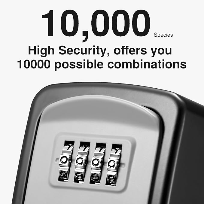 Puroma Key Lock Box, Lockbox for Keys Outdoor Combination Security Lockbox Outside Portable Storage Safe Box for Realtor and Rental, Home Office Apartment Door Handle House Key