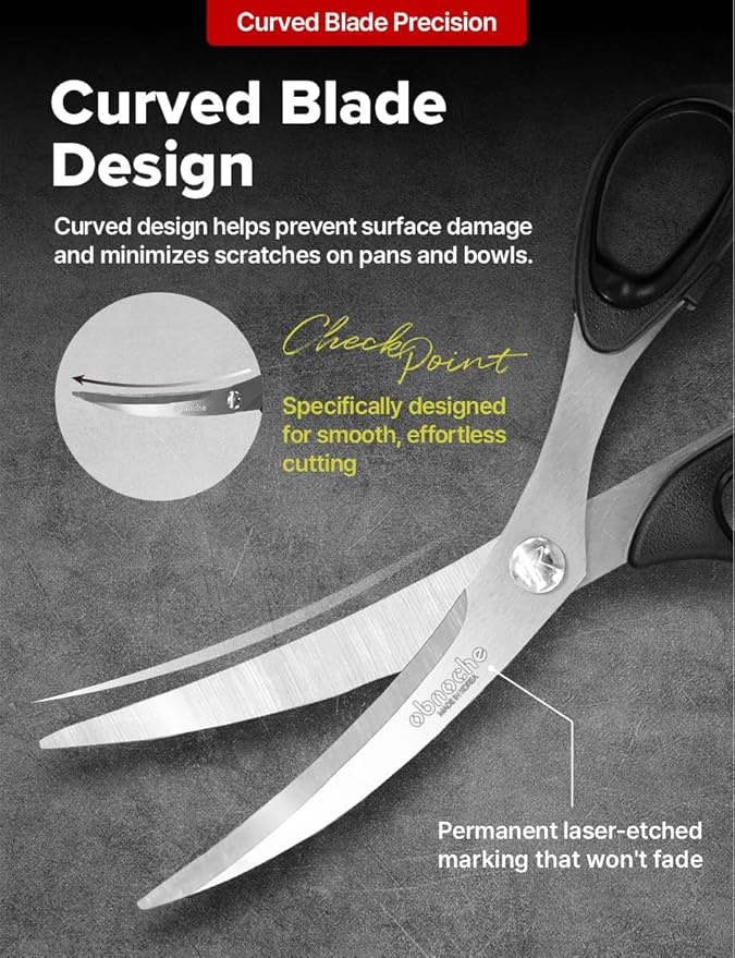 Made in Korea, Korean Barbecue Scissors, Meat, Chicken, Vegetables, High Strength Stainless Steel Grip-Excellent Barbecue Scissors (Korean BBQ Scissors)