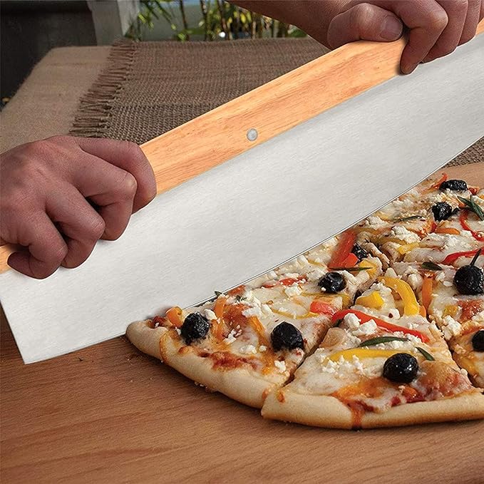 4 PCS Rectangle Pizza Stone Set, 15" Large Pizza Stone for Oven and Grill with Pizza Peel(OAK), Pizza Cutter & 10pcs Cooking Paper for Free, Baking Stone for Pizza, Bread,BBQ (Pack of 2)