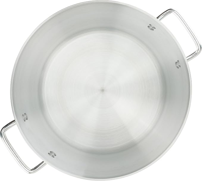 Winco 24 qt Aluminum Heavy-Duty Stock Pot | Thick walls, Riveted handles, Wide base, Great for Stocks, Soups, Pasta and Batch Cooking