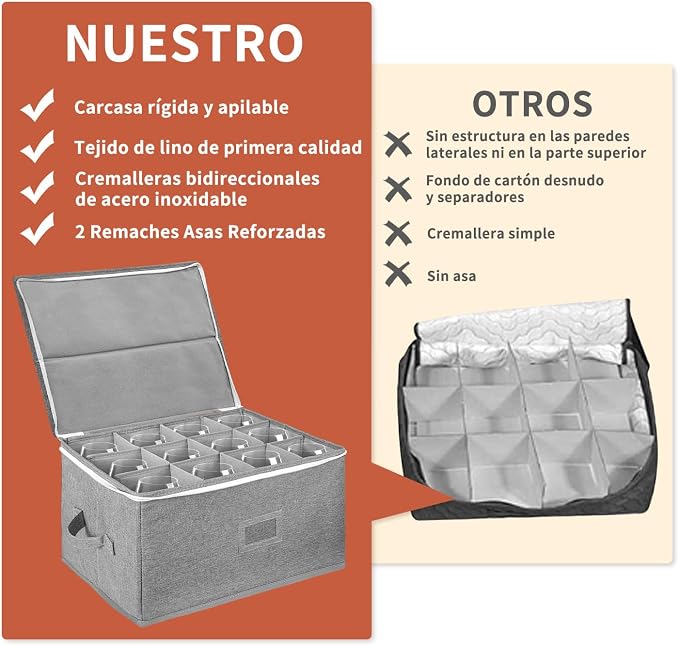 Wine Glass Storage Box Holds 12 - Stackable Hard Shell Organizer with Adjustable Dividers for Champagne Flutes & Crystal, Label Window, Durable Protector Case