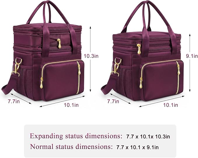 MIYCOO Lunch Bag for Women & Men, Expandable Double Deck Lunch Box, 15L | Leakproof & Waterproof, Portable, Large Soft Insulated Cooler bag for Adult, Work, Camping, Beach, Picnic, Travel