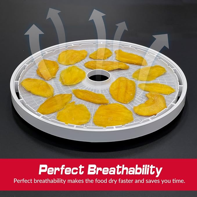 GUCUJI Round Silicone Dehydrator Sheets for NESCO FD-1010 FD-1018A FD-1040 FD-1040P, Non-Stick BPA Free, Pack of 4 (Premium Reusable Food Dehydrator Mesh Mats)