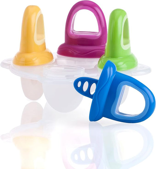 Nuby Popsicles Molds 1 Pack 4 Handle - Garden Fresh Fruitsicle Frozen Pop Tray - Multicolored Popsicle Molds For Kids, Baby Essentials